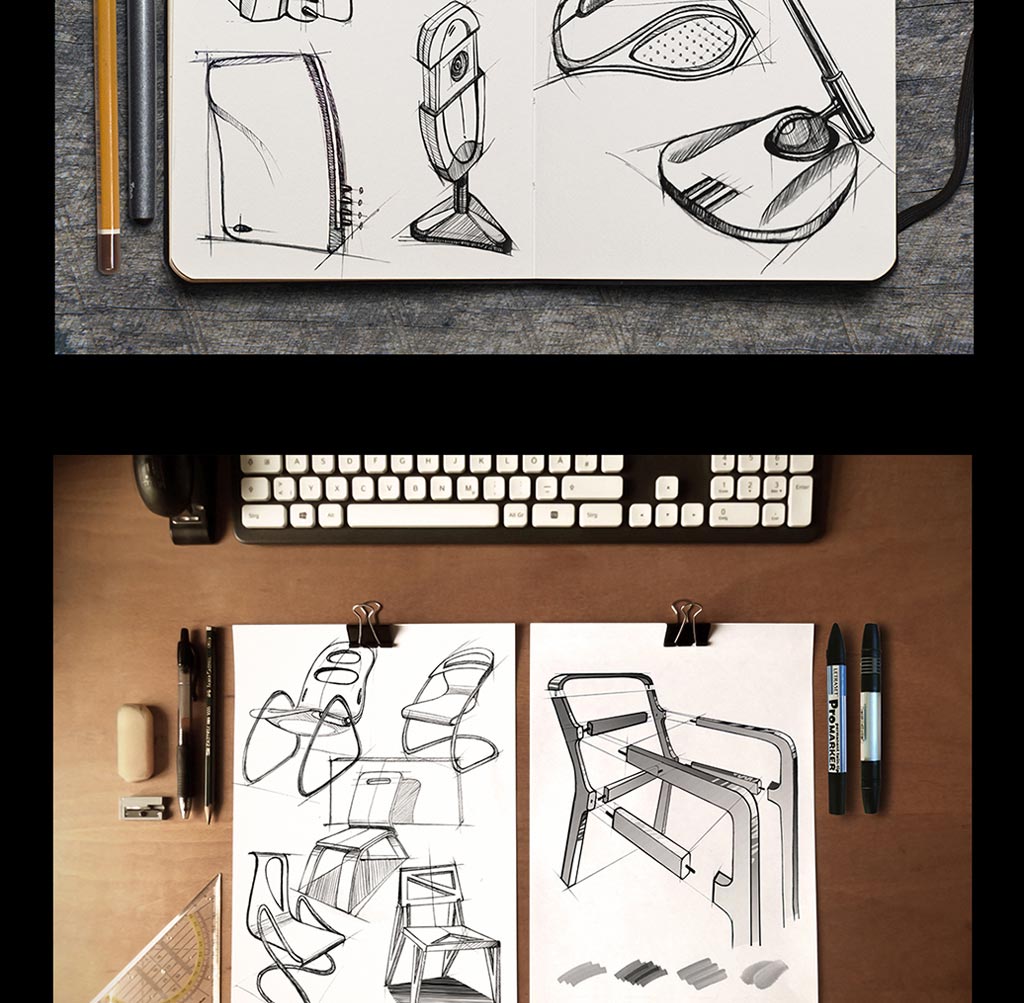 Different types of concepts of chairs