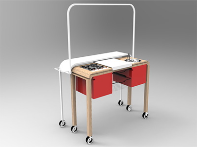 Portable kitchen concept created for Centre Culinaire Contemporain of Rennes